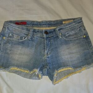 Casual Blue Distressed Jean Shorts